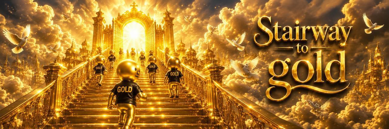 Golden stairway with figures climbing toward the light, symbolizing legacy